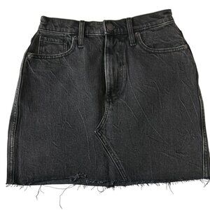 Abercrombie Fitch Curve Love Crossover Waistband Denim Mini Skirt Black 25/0 NWT